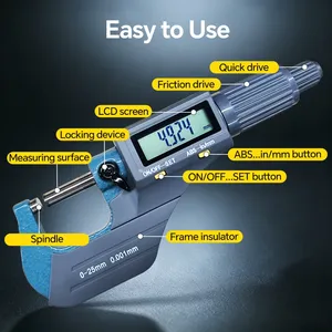 Micrómetro digital exterior GOYOJO de 0 a 25 mm de alta precisión (0,001 mm) con trinquete y salida SPC RS232 - Product Image 5