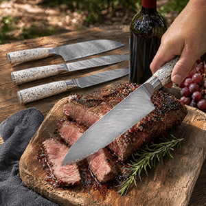 Nouveau produit : Couteau <span class=keywords><strong>de</strong></span> chef Damas avec lame en acier inoxydable <span class=keywords><strong>de</strong></span> 7 et 8 pouces, bord affûté pour usage domestique - Product Image 5