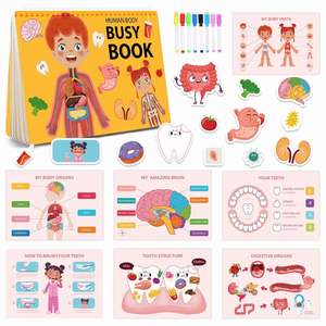 Actividades Educativas de Viaje, Juguete con Temática del Cuerpo Humano, Libro de Actividades Montessori para Niños y Niñas en Edad Preescolar - Product Image 2