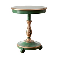 Petite table d'angle américaine vintage en bois massif Buffet de canapé peint pour villa Salon Balcon Table basse et ronde