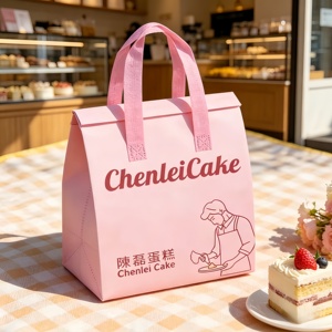 Custom Logo Non Woven Thermal Take Away Bag Disposable <b>Cake</b> Drink Tote for Hot Iced Coffee Restaurant Food Delivery - Product Image 1