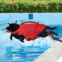 Veste de sauvetage pour chien de luxe en polyester, flottante, avec aileron de poisson, gilet réfléchissant réglable pour activités à la plage et à la piscine