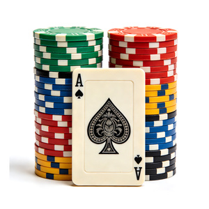 Mini jeu de poker 100 pièces Petites jetons Boîte en plastique Portable pour enfants Voyage en plein air Thème <span class=keywords><strong>casino</strong></span> Cadeau de fête - Product Image 2