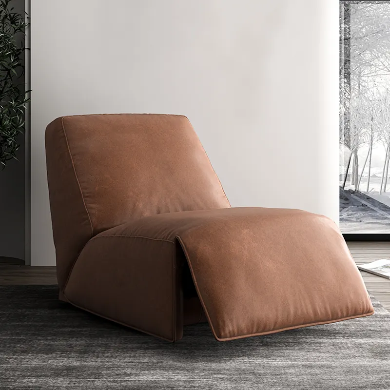 FINNNAVIANART, nueva silla reclinable moderna de moda, silla de ocio funcional de cuero genuino