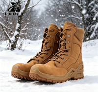 Bottes tactiques unisexes en cuir véritable doublées de laine pour l'automne/l'hiver, par idéal pour le travail en extérieur par temps froid