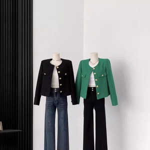 Giacca Corta in <span class=keywords><strong>Tweed</strong></span> da <span class=keywords><strong>Donna</strong></span>, Nuova Moda Primavera-Autunno, Blusa Larga - Product Image 3