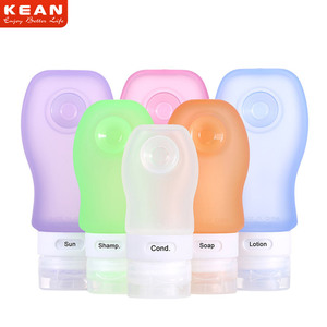 Ensemble de flacons de voyage en silicone 89ml 60ml 37ml avec bouchon à clapet pour lotion, shampoing, gel douche, cosmétiques, kit de toilette réutilisable - Product Image 3