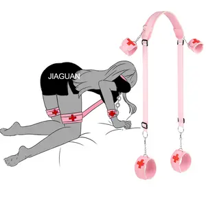 Bondage Kits Black Pink Handcuff With Footcuff Bondage Gear Lovely Nurse Sex Toy For Women Juguetes Sexuales
