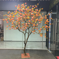 Arbre artificiel réaliste de type kaki, arbre porte-bonheur, pour intérieur et extérieur, décoration de vitrine d'hôtel et de centre commercial, simulation d'arbre fruitier artificiel