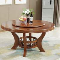 Table à manger pivotante CZ-27, table à manger ronde, mobilier de restaurant, table à manger ronde en bois massif chinois