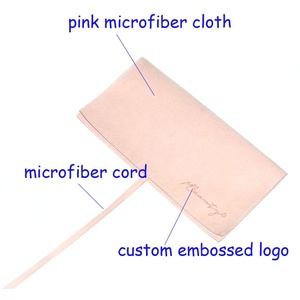 Sobre de microfibra de color <span class=keywords><strong>rosa</strong></span> pálido con logotipo en relieve personalizado, bolsa de embalaje para tarjetas de regalo de boda - Product Image 4