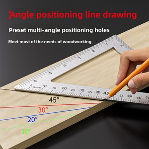 Righello Triangolare per Carpenteria in Acciaio Inox e Lega di Alluminio, <span class=keywords><strong>45</strong></span>° e 90° - Product Image 4