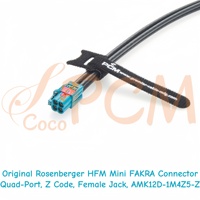 GMSL2 Câble Fakra 1 à 4 femelle à mâle Quad HFM Mini FAKRA Z femelle à FAKRA mâle Câble d'extension coaxial RF pour caméra de voiture GPS