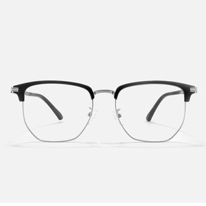 Monture de lunettes demi-cerclées noires 8062 pour hommes, en TR90 et métal, protection anti-lumière bleue, fabriquées à Danyang - Product Image 3