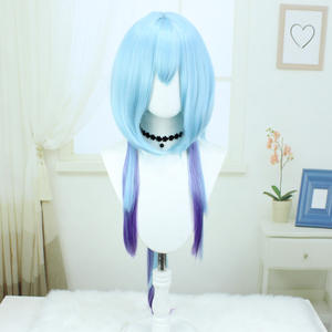 Peluca de Cosplay de Shuiyue, Nueva Operadora de Arknights, Degradado Azul y Morado, Cabello Corto y Largo, Fibra de Alta <span class=keywords><strong>Temperatura</strong></span>, Estilo de Cabello Completo - Product Image 2