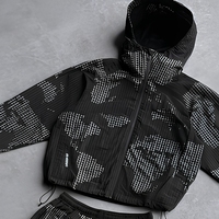 Conjunto de Sudadera con Capucha y Pantalones Cortos Casuales Personalizados para Hombre, Estilo Urbano Holgado con Estampado de Cuadros, Ropa Deportiva Ligera para Exteriores