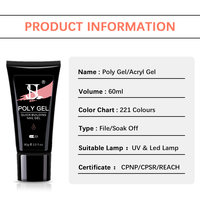 Service OEM HS, vente en gros, conforme aux normes européennes, 60 ml, 221 couleurs, vernis gel polyacrylique à retirer par trempage pour la manucure professionnelle