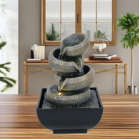 Fontaine à eau boule de cristal en résine d'intérieur à base carrée nouveau style petit décor à la maison avec pour un usage domestique