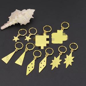 Pendientes Colgantes JXX Fashion con Baño de Oro 24K y Patrón Geométrico, Pendientes Religiosos de Cobre para Mujer, Hechos Principalmente de Latón, Diseño Único - Product Image 1