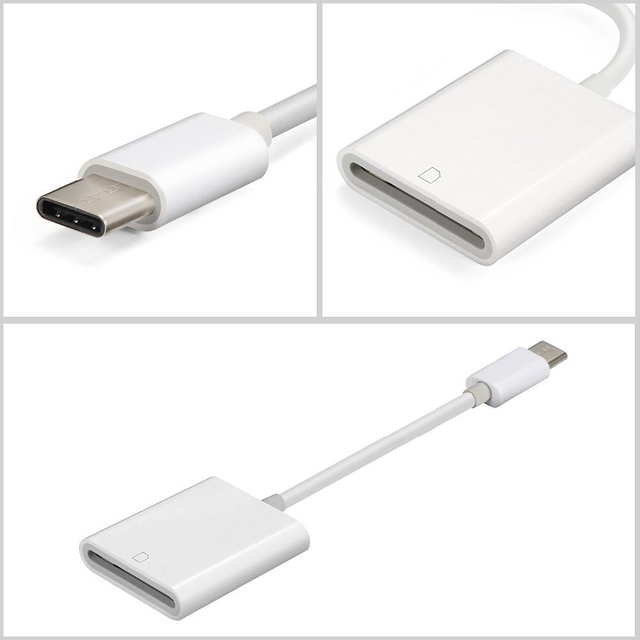 USB C/8 Pin Camera Adapter High-Speed SD Memory Card Reader Multi-Function for Phones, Computers, and Tablets Plug and Play