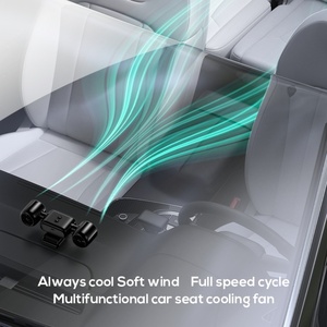 Ventilador de coche universal MEMO G12 de 3 velocidades, mini, de doble cabezal, con luz LED, para el asiento trasero del coche. - Product Image 4