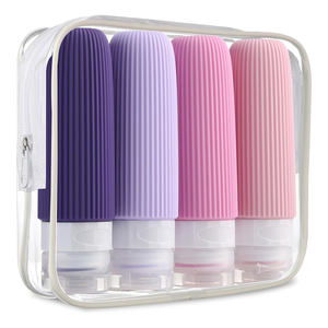 Kit de Botellas de Silicona Recargables de 3 oz para Artículos de Tocador, Juego de Envases de Viaje a Prueba de Fugas, Juego de Botellas de Viaje de Silicona Aprobado por la TSA - Product Image 1