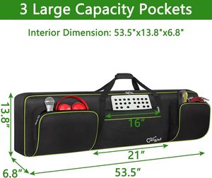 Étui pour clavier 61 touches, sac pour clavier 40,2 x 17,3 x 5,9 pouces, étui de transport portable pour clavier hydrofuge avec 3 poches - Product Image 2