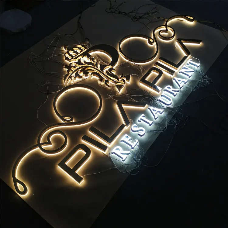 Snelle Levering Custom Led Ondertekenen Geen Moq Ce Rohs Certificering Custom Led Brief Teken 3D Led Backlit Huisnummer