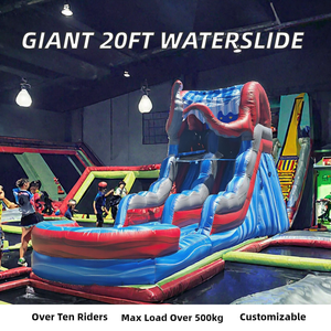 Toboggan aquatique gonflable commercial en PVC de 20 pieds avec parcours d'obstacles aquatiques pour événements en plein air - Product Image 2