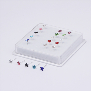 20 Pièces Piercings de Nez en Strass Blancs Couleurs Assorties, Type Os de Nez à Bout Rond, Bijoux en Boîte, Vente en Gros 22G - Product Image 5