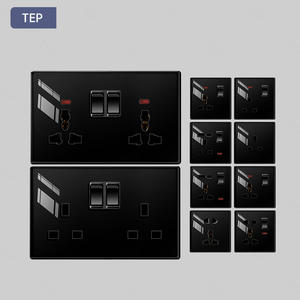 TEP L8 Double Prise Murale 13A avec Terre, Panneau en Verre Trempé Blanc, Norme Britannique, Interrupteur Inclus - Product Image 2