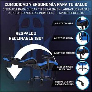 Chaise de jeu ergonomique Sedia Gaming bleu foncé très durable avec revêtement en <span class=keywords><strong>tissu</strong></span> inclinable à 180 degrés Zephyr avec 2D - Product Image 5