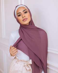 Georgette-Pañuelo turco islámico para mujer, bufanda de gasa, Hijab musulmán, 86 colores, venta al por mayor - Product Image 6