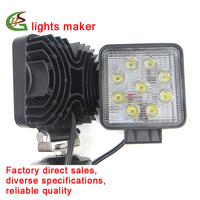 Usine directe 55mm CE RoHS aluminium LED lumière de travail pour voitures camions 27W carré 12V Heavy Duty lumières Auto éclairage extérieur