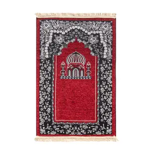 热卖旅行植绒提花绗缝软记忆泡沫穆斯林祈祷垫祈祷地毯