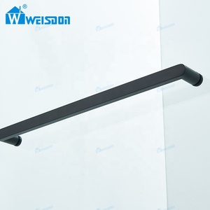 Weisdon <span class=keywords><strong>Pas</strong></span> <span class=keywords><strong>Cher</strong></span> Prix Sans Cadre Simple Coulissante En Acier Inoxydable En Verre Trempé Noir <span class=keywords><strong>Baignoire</strong></span> Porte De Douche - Product Image 4