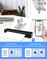 Mini imprimante d'étiquettes thermiques de poche Portable sans fil A4, Machine d'impression d'autocollants pour téléphone Portable