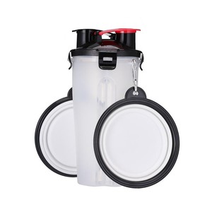 Bouteille d'eau et de nourriture pour animaux de compagnie 2-en-1 avec logo personnalisé et bol pliable pour l'extérieur - Product Image 5