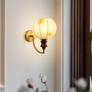Lámpara de pared de tela de estilo retro, fuente de luz LED, base de bombilla E26, control de interruptor para dormitorio, sala de estar - Product Image 2
