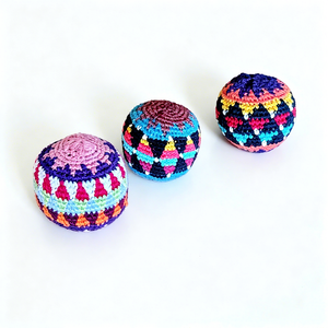 Ballons Hacky Sack en crochet faits à la main, tissés, couleurs assorties, pour jonglage et entraînement sportif, vente en gros - Product Image 1