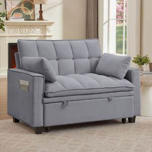 Canapé-lit <span class=keywords><strong>convertible</strong></span> 3 en 1 en tissu velours de 48,03 pouces, 2 places - Product Image 6