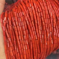 Perles de corail de bambou marin teintes en colonne, à faire soi-même, 2x7mm, longueur environ 40cm