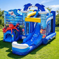 Château gonflable Dolphin taille adulte, thème dinosaure de dessin animé et jungle, pour familles et enfants