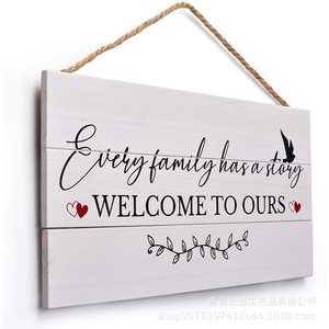 Panneau de bienvenue en bois rectangulaire blanc gravé pour la maison, l'hôtel, la décoration extérieure - Product Image 5