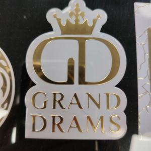 2024 Hot Design Aluminum 3D Embossed Adhesive Waterproof <b>Stickers</b> for Luxury Perfume Bottle Labels with Custom Gold Stamping - Product Image 1