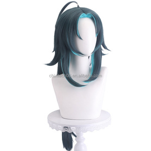 La perruque originale Xiao Cosplay du Dieu Liyue, Gardien des Immortels <span class=keywords><strong>Yasha</strong></span>, avec un coloris spécial et une technique inversée - Product Image 4
