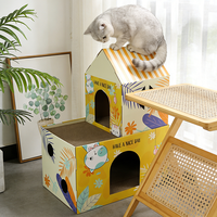 Personnalisation de maisons pour chats en carton pour le commerce extérieur |   Maison en carton CreativePetPaper, résistante à la compression, en matériau ondulé, design visuel de marque