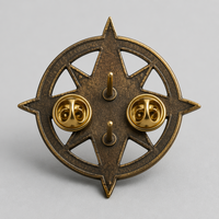 Broche émaillée personnalisée style vintage boussole, badge métallique rétro pour aventure en plein air, souvenir pour sac à dos et chapeau, vente en gros OEM ODM