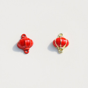 Red <b>Lantern</b> Double Pendant Zinc Alloy Jewelry Finding For Earring Making GJ215 - Product Image 3