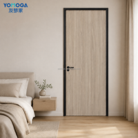 Porte de chambre en WPC avec film PVC, finition bois clair personnalisée pour projets